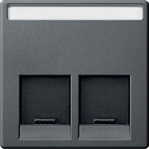 Купить SE Merten SM Антрацит Накладка розетки ТЛФ/комп 2-ой прямой MTN466514