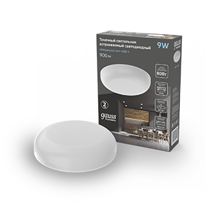 Gauss Светильник Frameless круг 9W 600lm 4000K 85-265V IP20 монтаж Ø71 90*27мм LED 967511209