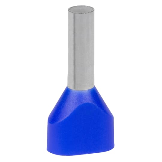 ABB Наконечник каб. 2FER2510P-D, медь лужен./полипропилен, втулка, двойной, синий, 2x2.5мм2, 19мм, 500 шт. в пачке 7TCA301140R0373