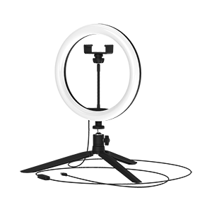 Gauss Светильник кольцевой 14W 700lm 3000-6500K 5V USB IP20 260*23мм черный дим пульт LED RL002