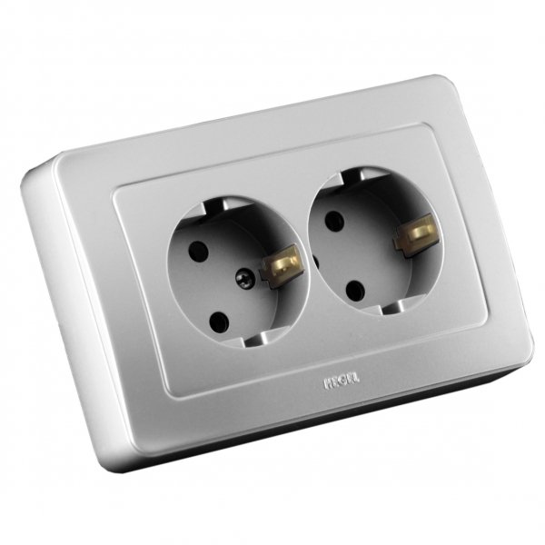 Hegel Мастер внутр Серебро РС16-351-06 Розетка с/з двойная