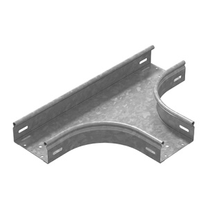 OSTEC Т-отвод плавный универсальный к лотку 400х65, толщ. 1,2 мм, Сендзимир цинк ТТРП-400х65-1,2-R100-СЦ