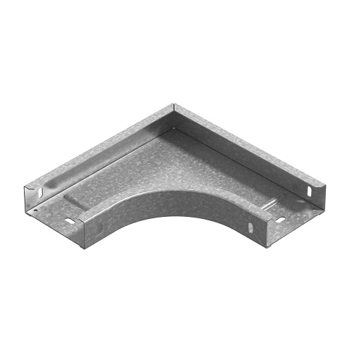 OSTEC Угол горизонтальный 90 град. к лотку ПЛК 400х85, толщ. 1,5 мм, Сендзимир цинк