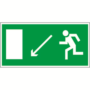 Белый свет Знак безопасности NPU-2714.E08"Напр. к эвакуационному выходу налево вниз" a13818