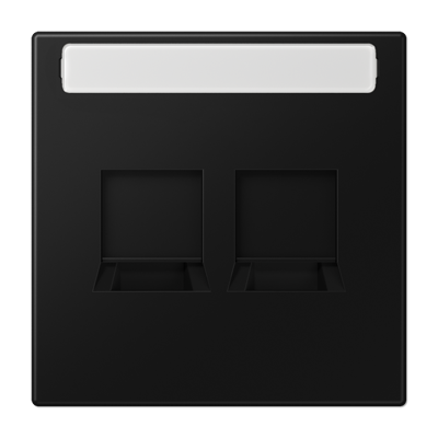 JUNG LS 990 Черный матовый Плата для двух модулей с полем для надписи, фиксация защёлкиванием LS1969-2NAWESWM