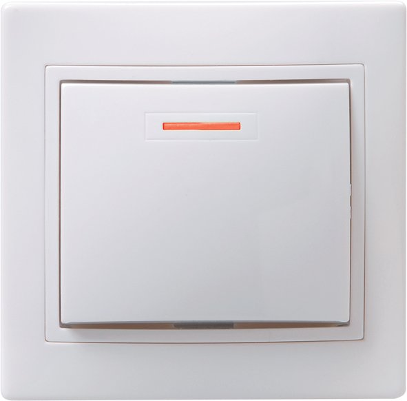 IEK KVARTA ВС10-1-1-КБ Выключатель 1кл с инд. 10А (белый)