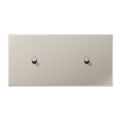 JUNG LS1912 Нержавеющая сталь Центральная плата, 2 поста, для горизонтальной установки, тумблеры 1+1,цилиндр; метал. исполнение ES12-200R1