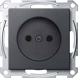 Купить SE Merten SM Антрацит Механизм розетки б/з со шторками MTN2000-0414