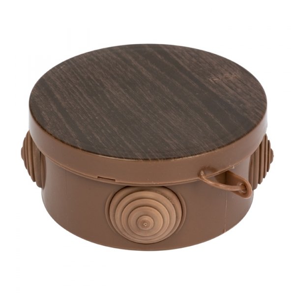 EKF PROxima Коробка распаячная КМР-040-038 с крышкой (65х40) 4 мембранных ввода тёмное дерево IP54