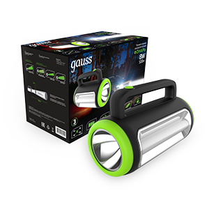 Gauss Фонарь прожекторный модель GFL603 8W 400lm lead acid 1500mAh диммируемый LED 1/10/20 GF603
