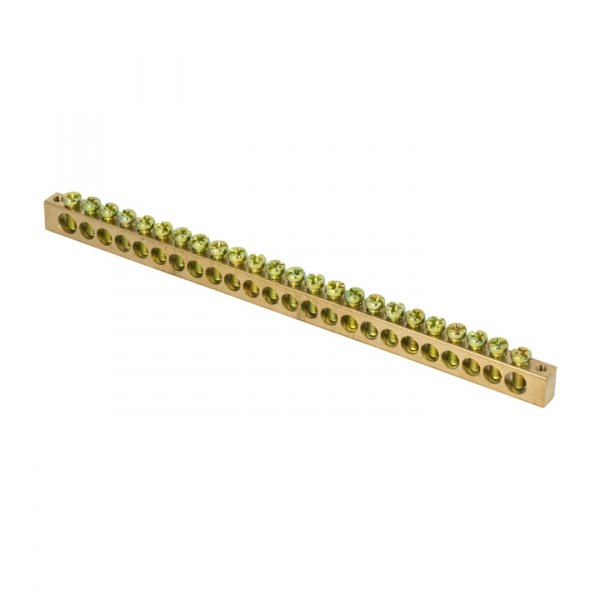 EKF PROxima Шина PEN "ноль-земля" (8х12мм) 24 отверстия латунь крепеж по краям