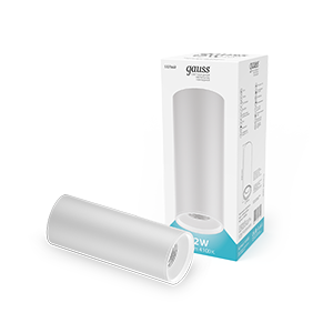 Gauss Светильник Overhead накл цил 12W 920lm 4100K 170-240V IP20 79*200мм белый LED HD013