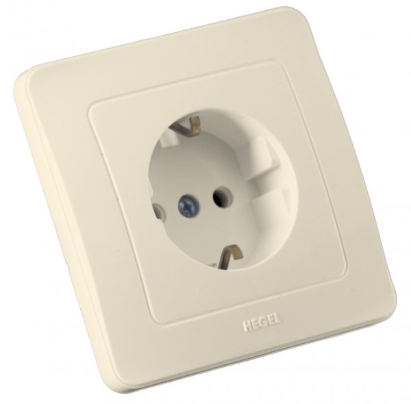 Hegel Мастер внутр Слоновая кость РС16-312-01 Розетка с/з, со шторками