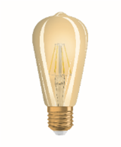 Купить Osram Светодиодная лампа Vintage 1906 LED,диммируемая, CL Edison,филаментная, 6,5W (замена 55Вт), диммируемая, теплый белый цвет (825), золотистая, цо 4052899972360