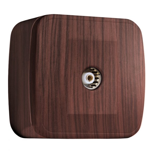 EKF Basic Минск Темное дерево Розетка TV, 75Ом, 5-862МГц, ОП