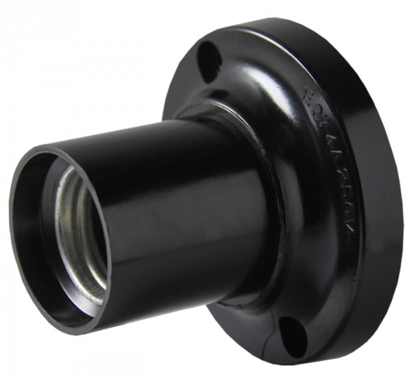 EKF PROxima Патрон карболитовый потолочный Е27 черн. прямой без наклейки LHC-E27-sc