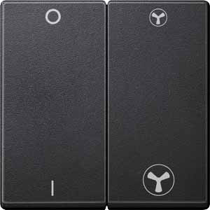 Купить SE Merten SM Антрацит Две клавиши для механизма выключателя вентилятора MTN435014