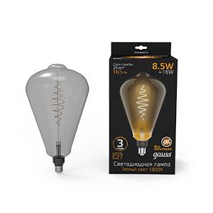 Gauss Лампа Filament ST164 8.5W 165lm 1800К Е27 gray flexible LED 157802005