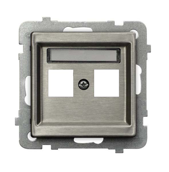 Ospel Sonata Сталь Накладка компьютерной розетки 2-й, без рамки GPK-2RM/p/37