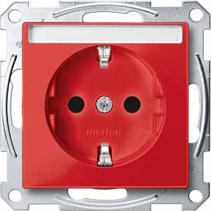 Купить SE Merten SM Рубин Розетка Schuko с полем для надписи, защитными шторками, безвинт. зажим (MTN2302-0306)