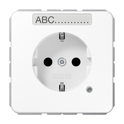 JUNG SCHUKO-розетка с полем для надписи и индикатором, белая CD1520BFNAKOWW