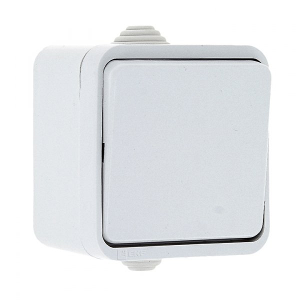 EKF PROxima Прага Выключатель 1-клавишный 10А IP44 белый