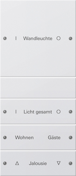 Gira Набор клавиш 4-местный (1+3),  ГРАВИРОВКА 220403