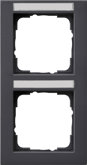 Gira E2 Антрацит Рамка 2-ая вертикальная с полем для надписи 110223