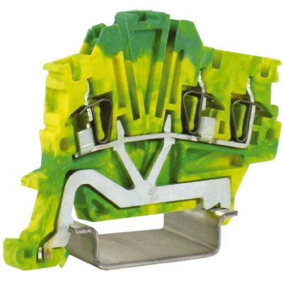 DKC HTE.1/1+2(Ex), зажим для заземления, 1 ввод/2 вывода, 1,5 кв.мм желто-зеленый