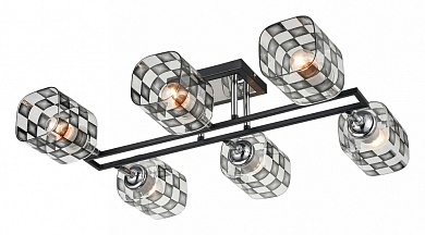 VELANTE 274-107-06 Светильник потолочный Хром/Черный E27 6*60W