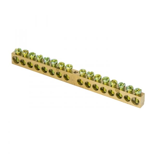 EKF PROxima Шина PEN "ноль-земля" (8х12мм) 16 отверстий латунь крепеж по центру