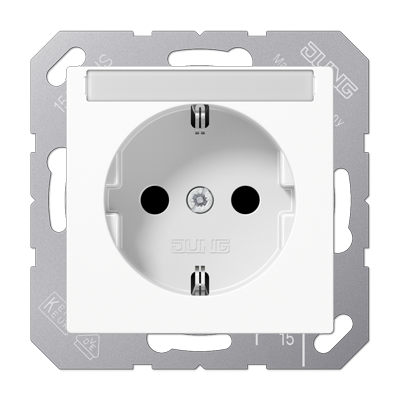 JUNG SCHUKO розетка с полем для надписи 6x46 мм, белая A1520BFNAWW