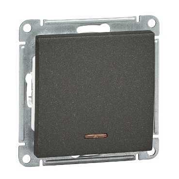 SE Wessen 59 Черный бархат Выключатель 1-клавишный с подсветкой 10АХ VS110-153-6-86