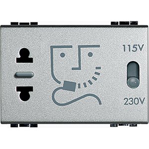 BT LL Алюминий Розетка для электробритв с изолир. трансформатором, 230В NT4177