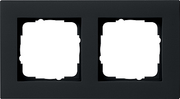 Купить Gira E2 Черный Рамка двойная 2-постовая (заподлицо) 0212095