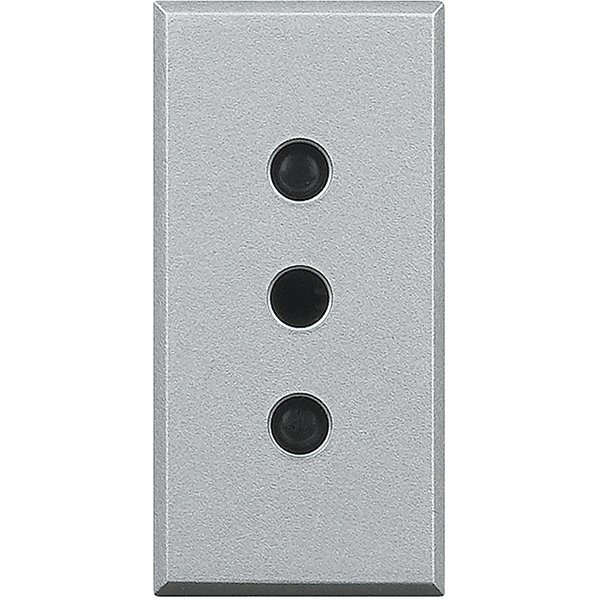 Купить BT Axolute Алюминий Розетка с/з для узких вилок(з/к в центре) 10А 1 мод HC4113