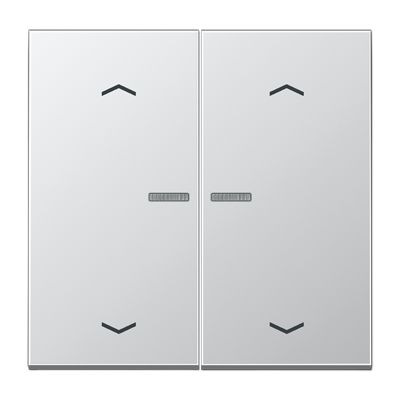 JUNG Клавиша для KNX кнопки, 2 группы, с окошком с символами «стрелки» металл алюминий AL102KO5P