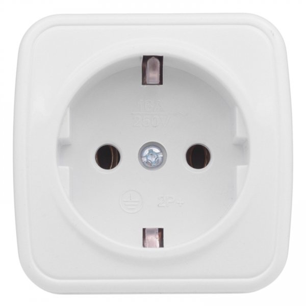 EKF Basic Минск Белый Розетка с/з, 16А, ОП