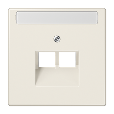 JUNG LS 990 Бежевая Накладка 2-ой наклонной ТЛФ/комп розетки с полем для надписи LS969-2NAUA