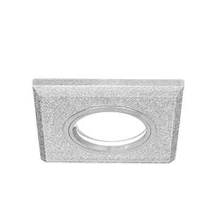 Gauss Светильник Mirror Gu5.3 1/50 квадрат, кристал cеребро/хром RR009