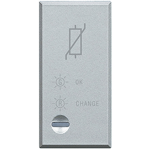 BT Axolute Алюминий Однополюсный разрядник устанавливается вместе с розетками сети питания HC4536