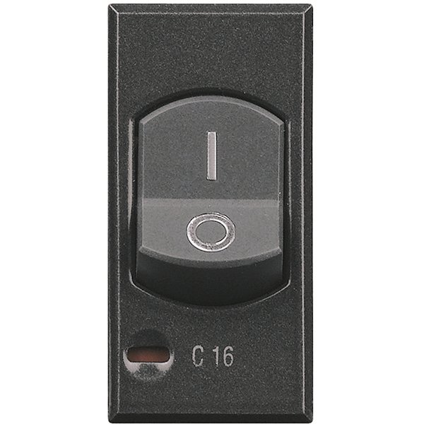 Купить BT Axolute Антрацит выключатель двухполюсный термомагнитный с индикатором защиты 1 полюса, 10 А, размыкающая способность 3000 А, 127/230 в HS4301/10