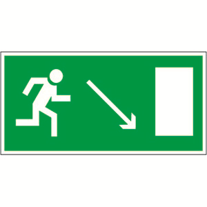 Белый свет Знак безопасности NPU-2714.E07"Напр. к эвакуационному выходу направо вниз" a10861