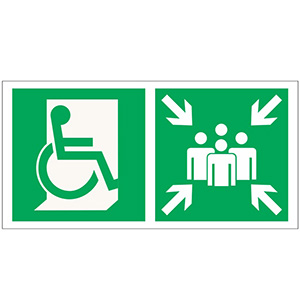 Белый свет Знак безопасности PS-50206.E74"Пункт (место) сбора для МГН (безоп. зона МГН)" a18545