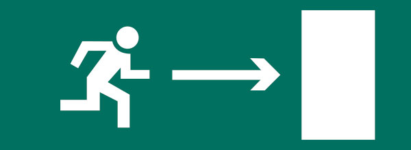 АСТЗ Наклейка "Направление к эвакуационному выходу направо" (150х300) 1005150300