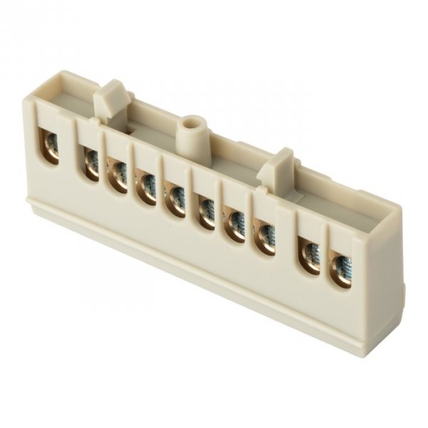 EKF PROxima Шина "фаза" L (6х9мм) 10 отверстий латунь серый изолированный корпус на DIN-рейку