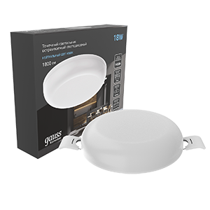 Gauss Встраиваемый светильник Frameless круг 18W, 4000K, 967511218