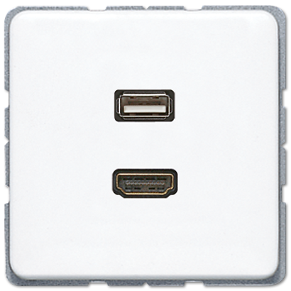 JUNG Мультимедиа разъём, белый MACD1163WW