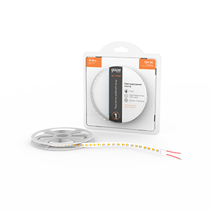 Gauss Лента Basic 12V 10W/m 700lm/m 3000K IP20 LED 5m 1/100 BT039