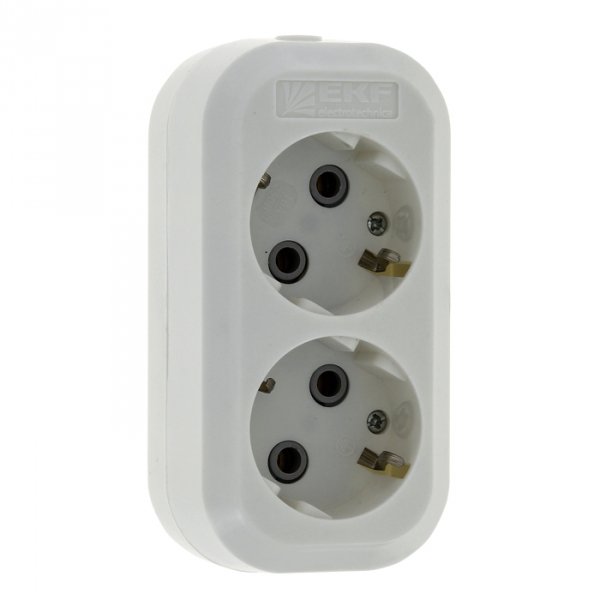 EKF PROxima Колодка 2 гн. 16А 3,5кВт с/з Эксперт